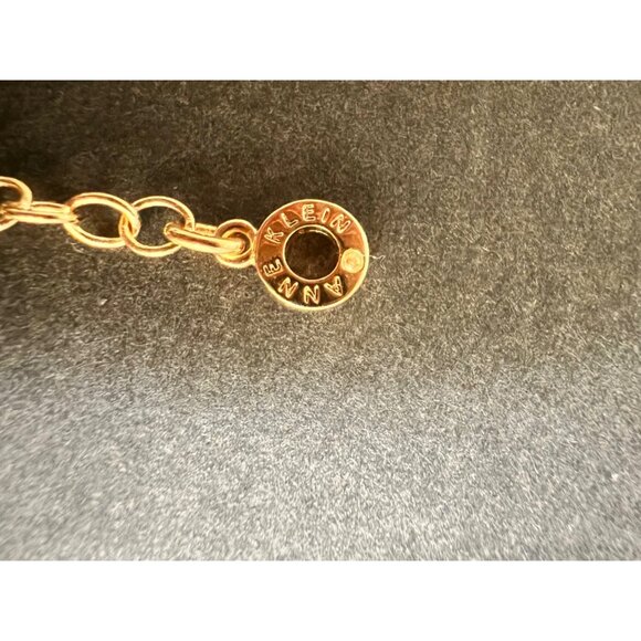 Anne Klein Gold Tone Pearl Crystal Fancy Collar Necklace - Picture 5 of 5